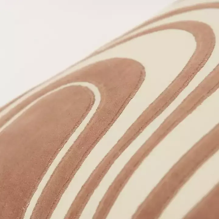 Cocoa and Natural Wave Lumbar Pillow