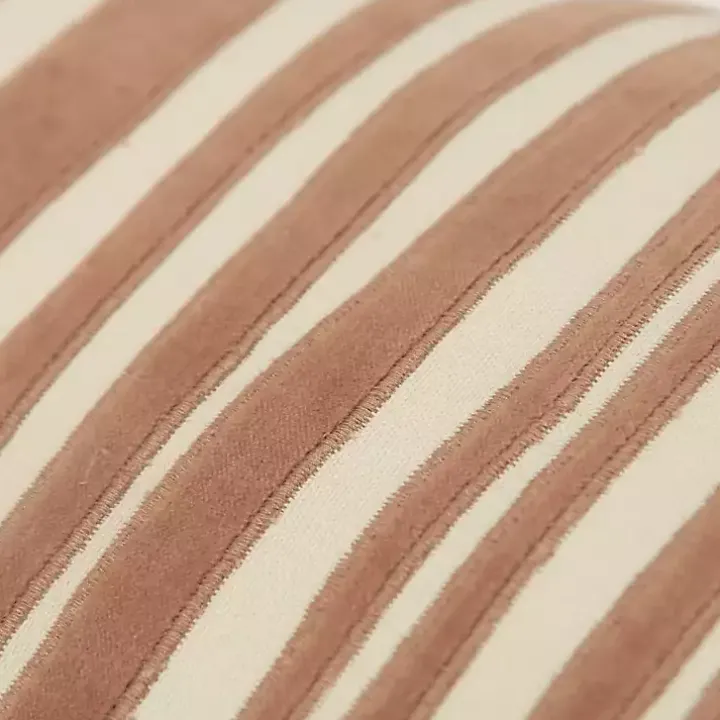 Cocoa and Natural Wave Lumbar Pillow