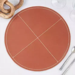 Cognac Faux Leather Placemats, Set of 4