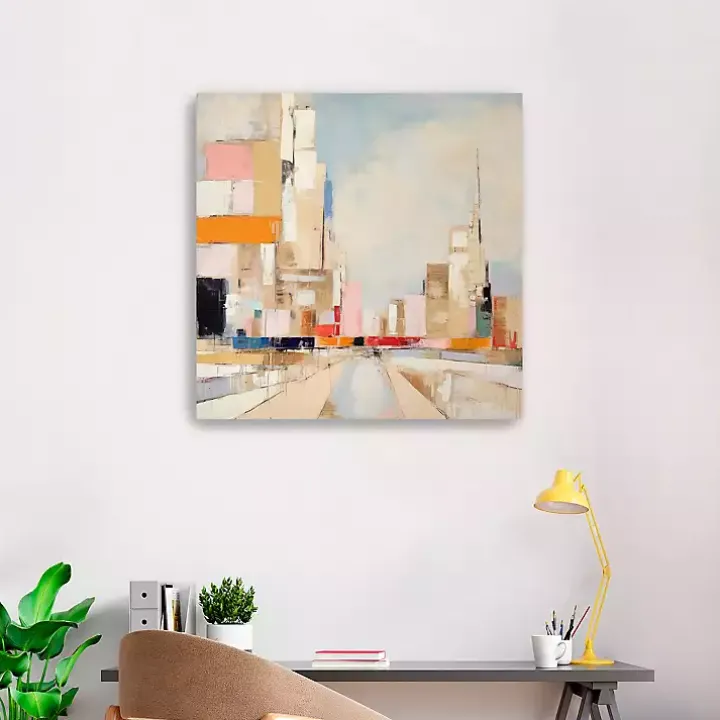 Colorblock Skyline Canvas Art Print