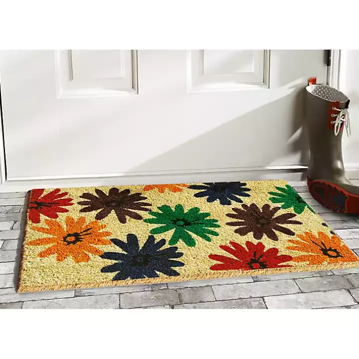 Colorful Daisies Doormat