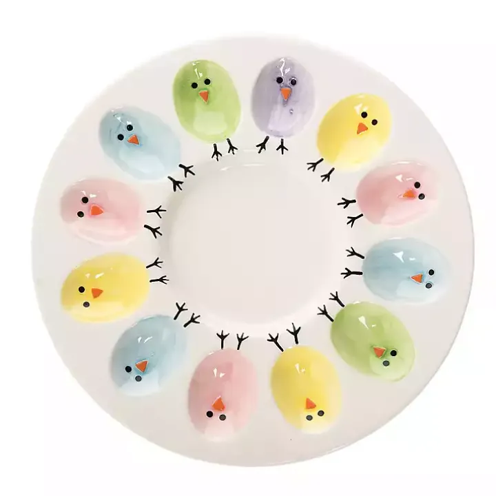 Colorful Easter Chicks Deviled Egg Plate