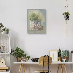 Colorful Eggs Rustic Easter Canvas Wall Art