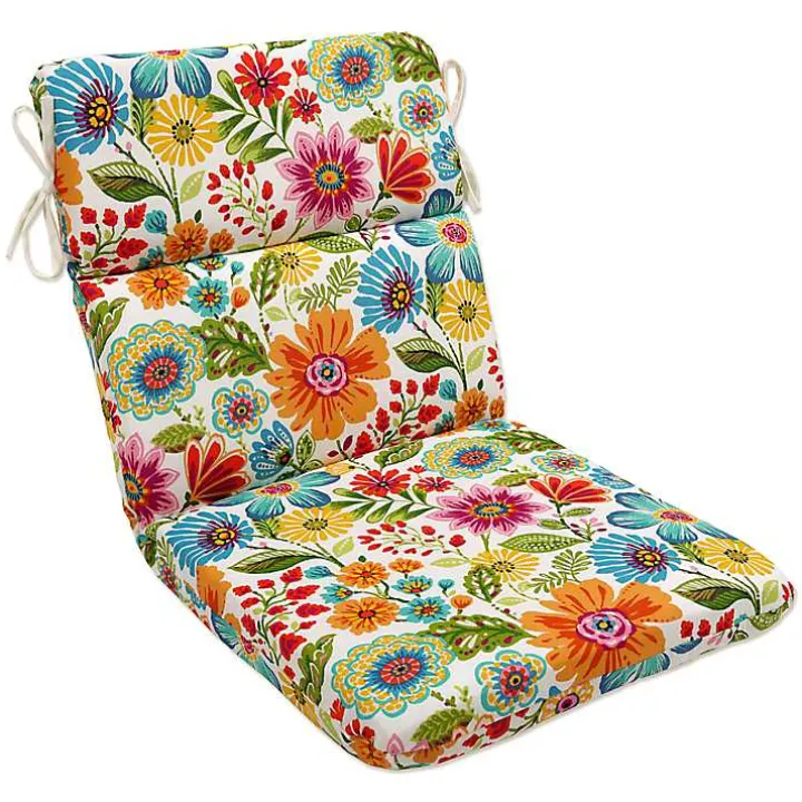 Colorful Floral Outdoor Chair Cushion