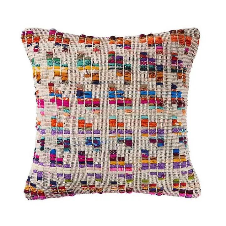 Colorful Geometric Handwoven Throw Pillow