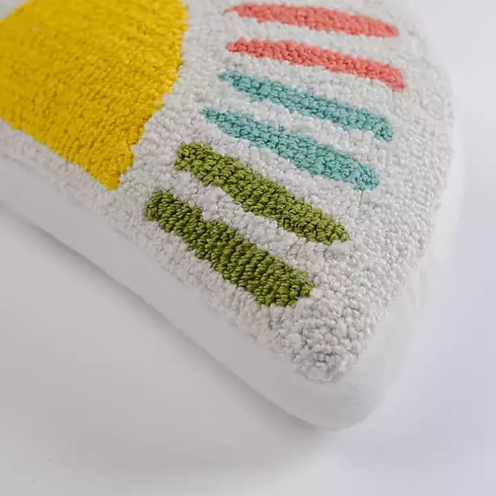 Colorful Half-Sun Shaped Outdoor Pillow