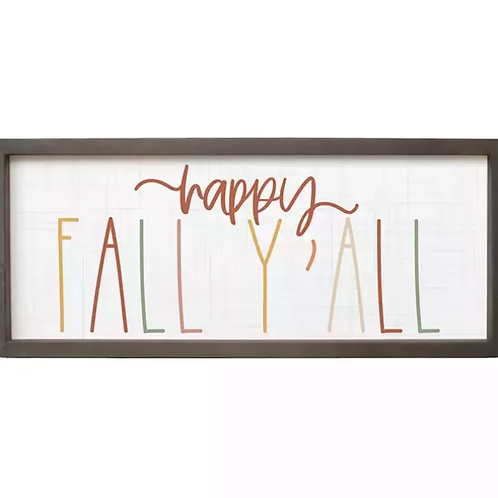 Colorful Happy Fall Yall Framed Plaque