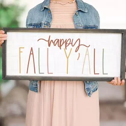 Colorful Happy Fall Yall Framed Plaque