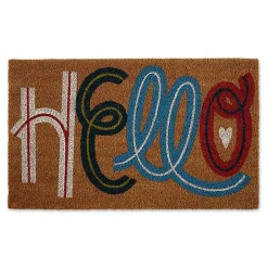 Colorful Hello Coir Doormat