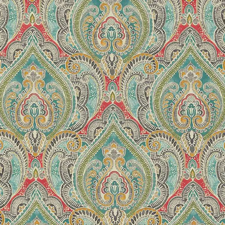 Colorful Paisley Outdoor Seat Cushions, Set of 2