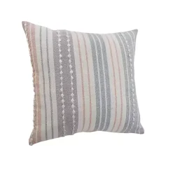 Colorful Textured Striped Accent Pillow