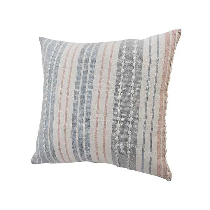 Colorful Textured Striped Accent Pillow