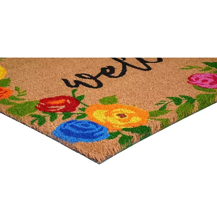 Colorful Welcome Roses Doormat