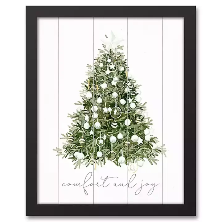 Comfort and Joy Tree Framed Canvas Art Print