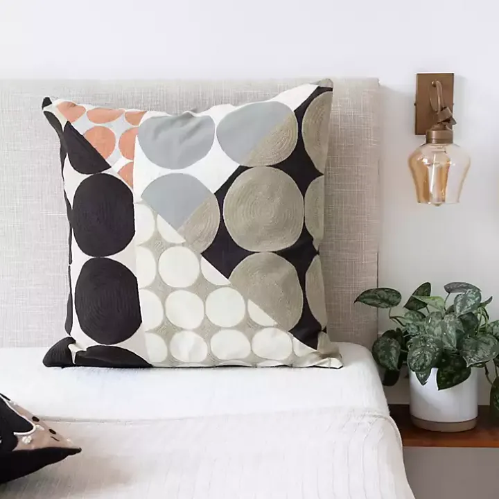 Contemporary Geometric Dots Throw Pillow