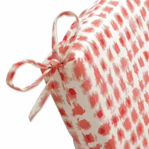 Coral Checkered Outdoor Chair Cushion