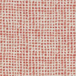 Coral Checkered Wicker Chair Cushions, Set of 2