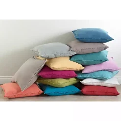 Coral Fringed Edge Pillow