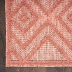 Coral Orange Diamond Indoor/Outdoor Area Rug, 4x6