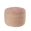 Coral Tropical Textured Distressed Pouf