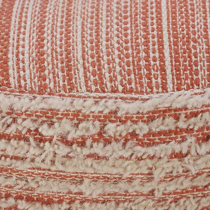 Coral Tropical Textured Distressed Pouf