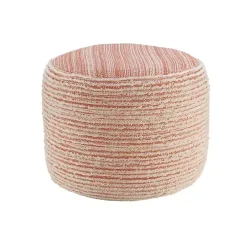 Coral Tropical Textured Distressed Pouf