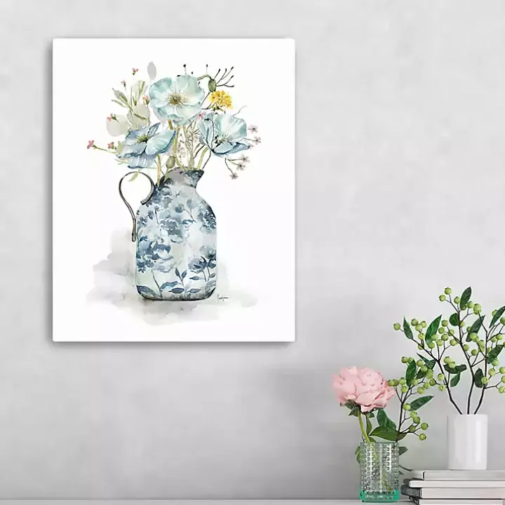 Cottage Garden Blues I Canvas Art Print