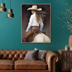 Cowgirl Framed Canvas Art Print