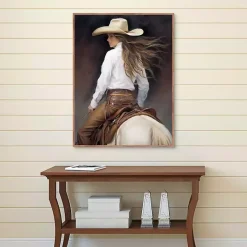 Cowgirl Framed Canvas Art Print