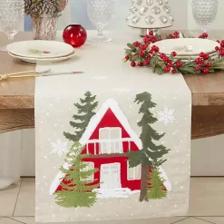 Cozy Christmas Cottage Cotton Runner
