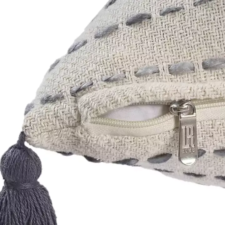 Cream & Navy Ombre Dash Throw Pillow