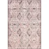 Cream & Red Diamond Trellis Washable Area Rug, 3x5