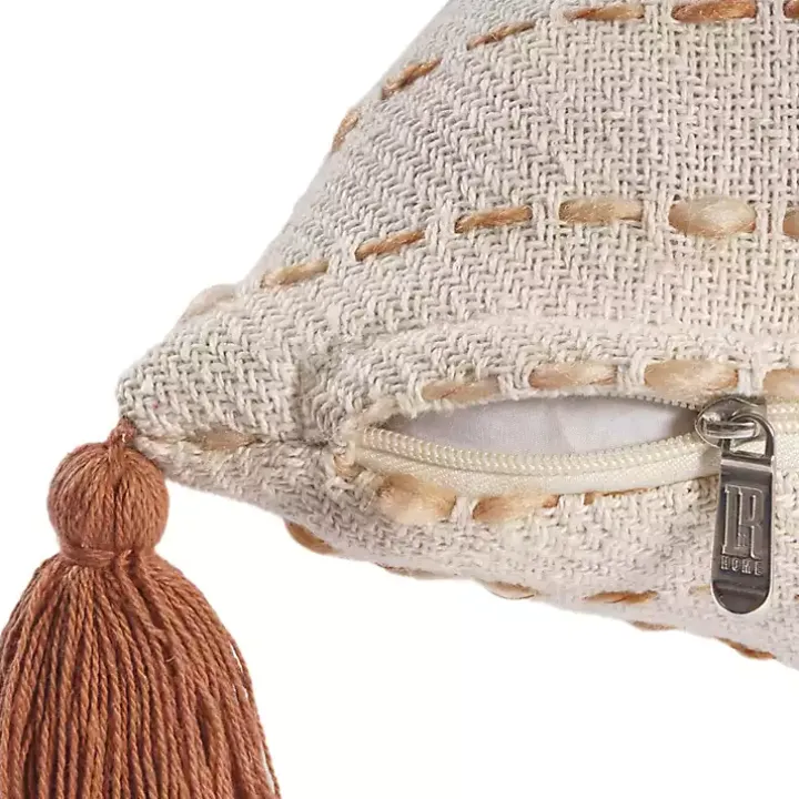 Cream & Terracotta Ombre Dash Throw Pillow