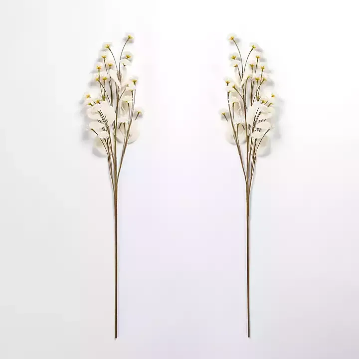 Cream Everlasting Flower Stems, Set of 2