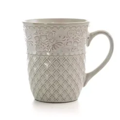 Cream Lotus Pattern 16-pc. Square Dinnerware Set