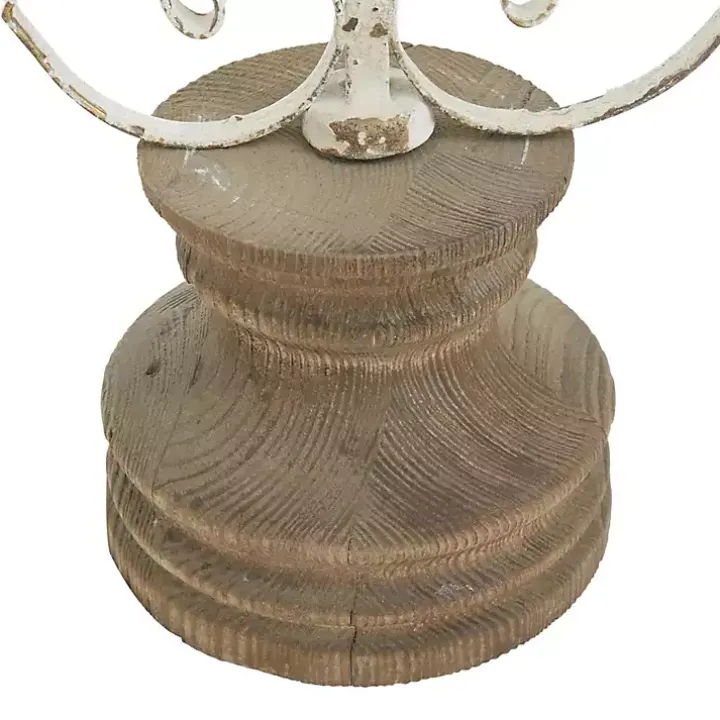 Cream Metal Ornate Cross Tabletop Sculpture