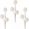 Cream Sherpa Ball Christmas Spray Stems, Set of 3