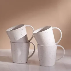 Cream Simple Things Mugs, Set of 4