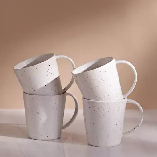 Cream Simple Things Mugs, Set of 4