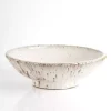 Cream Textured Terracotta Decorative Bowl