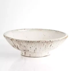 Cream Textured Terracotta Decorative Bowl