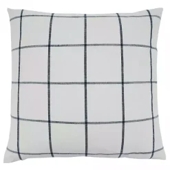 Cream White Large Checked Throw Pillow