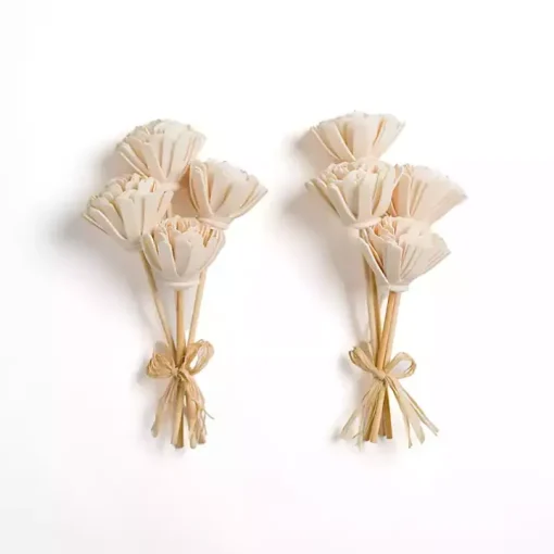 Cream Wooden Floral Stems, Set of 2