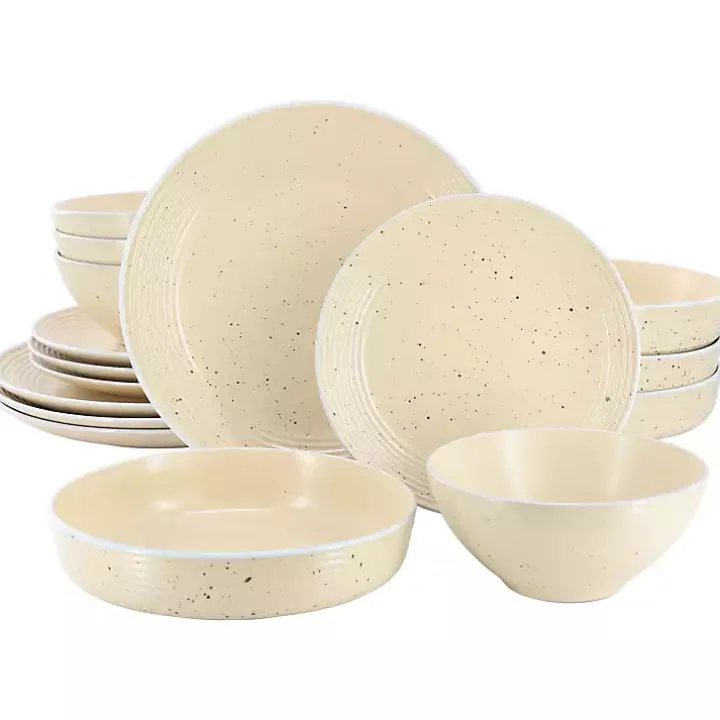 Cream Yellow Emilia Stoneware 16pc. Dinnerware Set