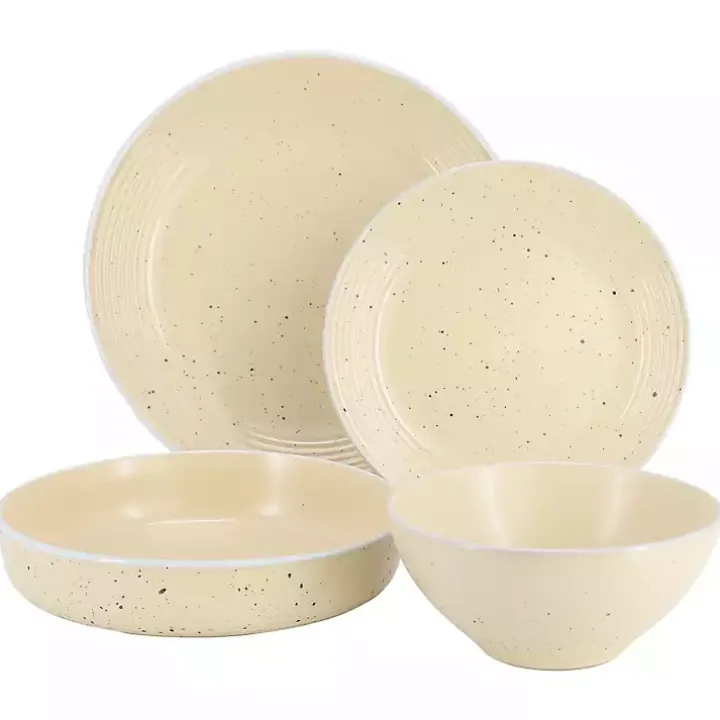 Cream Yellow Emilia Stoneware 16pc. Dinnerware Set