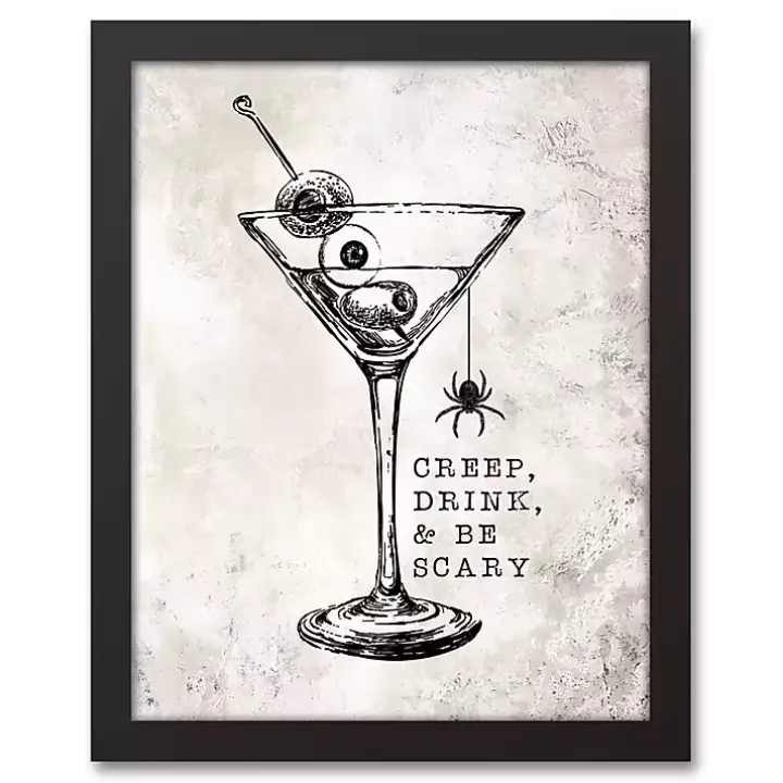 Creep Drink And Be Scary Framed Canvas Art Print