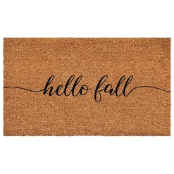 Cursive Hello Fall Coir Doormat, 17x29