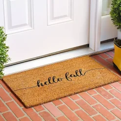 Cursive Hello Fall Coir Doormat, 17x29