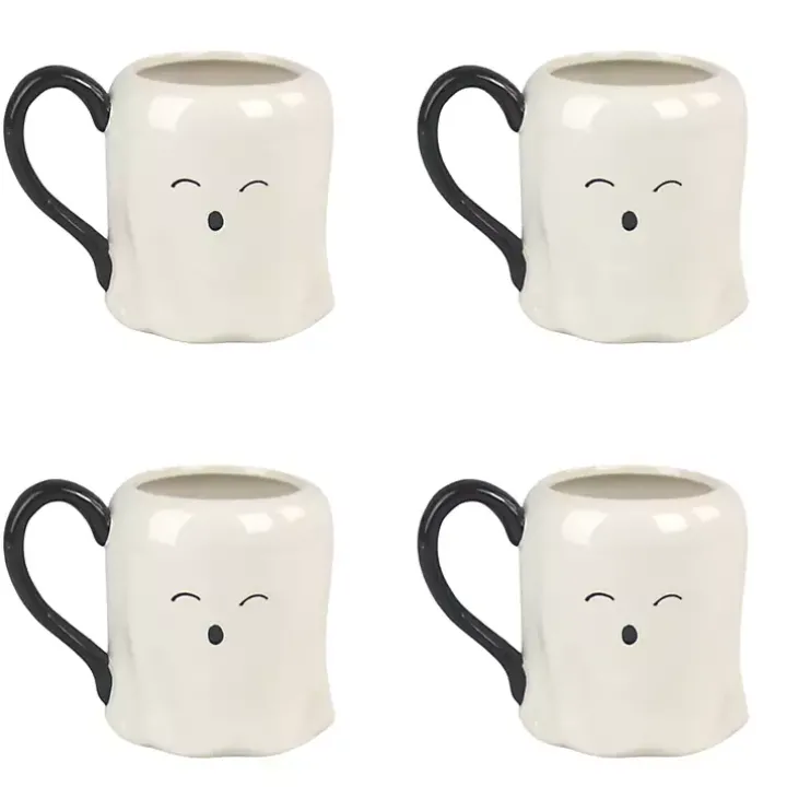 Cute Ghost Mugs, Set of 4