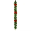 Cypress and Red Berry Christmas Garland, 6 ft.